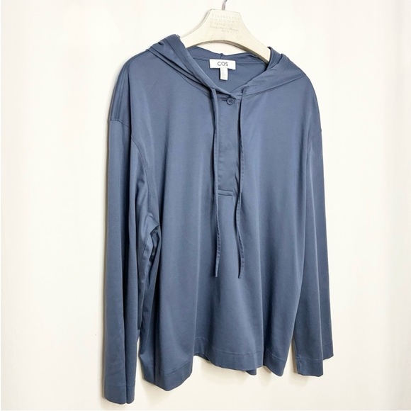 COS Buttoned Lightweight Jersey Hoodie - Picture 4 of 7
